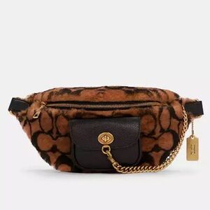 Coach X Jennifer Lopez Chain Belt Bag In Signature Shearling